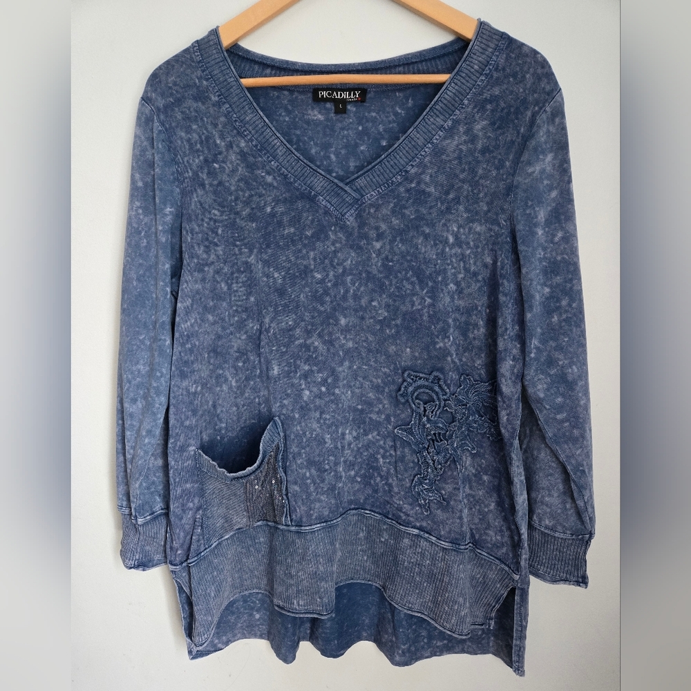 PICADILLY Canada Blue Long Sleeves Rayon Tunic
